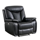 HAOMARKETS Electric Recliner Chair, Soft PU Leather Power Recliners with Padded Backrest, Single Overstuffed Heavy Duty Reclining Sofa for Living Room Bedroom, Black