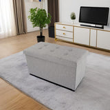 Folding Storage Ottoman - 30-Inch Tufted Footrest, Linen Chest, or Bench with Removable Bin for Living Room, Bedroom, or Dorm by Lavish Home (Gray) Lavish Home