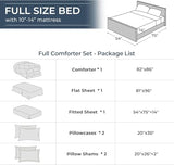 HEVUMYI Linen Full Comforter Set - 7-Piece All Season Bed in a Bag Full, Ultra Soft Bedding Set with Comforter, Flat Sheet, Fitted Sheet, Pillowcases, Pillow Shams HEVUMYI