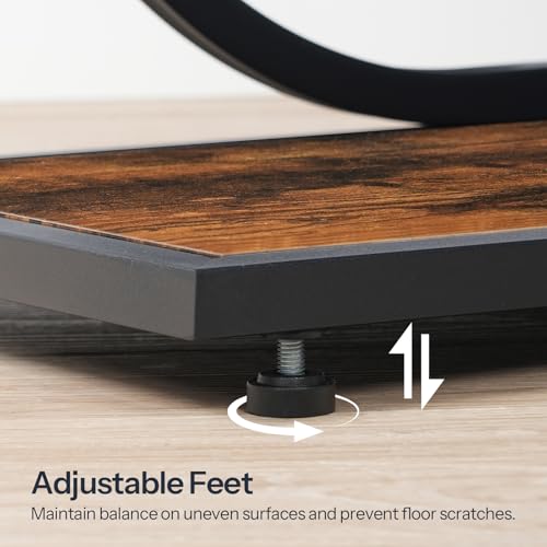 HOOBRO 43.3" Console Table, 4-Tier Sofa Table, Industrial Entryway Table, Behind Couch Table, Accent Table with Storage Shelf for Entryway, Foyer, Living Room, Bedroom, Hallway, Rustic Brown BF65XG01 HOOBRO