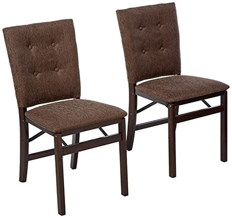 MECO STAKMORE Parson’s Folding Chair Espresso Finish, 20.25D x 17.5W x 33.875H in (Set of 2) MECO