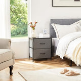 Sweetcrispy Nightstand with 2 Storage Drawers, 20" Height End Tabl Small e Bed Side Furniture, Wooden Top Fabric Cabinet Kids Night Stand Mini Dresser for Bedroom, Closet, Entryway, College Dorm Sweetcrispy