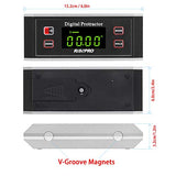 Inclinometer, RISEPRO® Digital Protractor Angle Finder Level Inclinometer Magnetic V-Groove 0~360 degree with Backlight 82413B RISEPRO