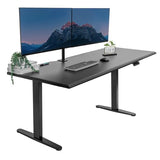 Mount-It! 72" Dual Motor Standing Desk – Large Electric Height Adjustable Executive Sit Stand Desk with Memory Presets, Black Frame & Black Top Mount-It!