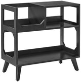 Crosley Furniture Asheville Mid-Century Modern Media Console Record Player Stand, Storage for Vinyl Records, Medium, Black Crosley Furniture