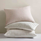 Madison Park Duvet Cover Set for Hot Sleepers - Linen Cotton Rayon Blend, Queen Size 3 Piece Set with Shams - Lightweight & Breathable Bedding, Tan Striped Design Madison Park