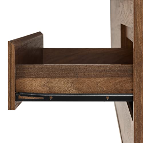 Crosley Furniture Teagan Mid Century Record Storage Sideboard Buffet Cabinet, Brown Oak Crosley Furniture