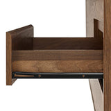 Crosley Furniture Teagan Mid Century Record Storage Sideboard Buffet Cabinet, Brown Oak Crosley Furniture