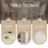 HOTICKME 55.11" Oval Dining Table for 4-6 People, Modern Kitchen Tables with Sturdy Legs, Dinner Tables with 1.88" Thick Tabletop, RectangularTables for Home, Office White HOTICKME