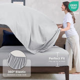 HEVUMYI Full Comforter Set - 7-Piece All Season Bed in a Bag Full, Ultra Soft Bedding Set with Comforter, Flat Sheet, Fitted Sheet, Pillowcases, Pillow Shams, Navy Blue & Light Grey HEVUMYI