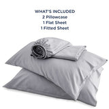Bedsure Queen Sheet Set, Rayon Derived from Bamboo, Cooling Sheets, Deep Pocket Up to 16", PureWoven, Breathable & Soft, Hotel Luxury Silky Bedding for Hot Sleepers, Silver Grey Bedsure