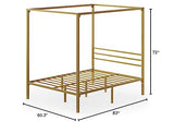 ZINUS Patricia Gold Metal Canopy Platform Bed Frame, Mattress Foundation with Steel Slat Support, No Box Spring Needed, Easy Assembly, Queen Zinus