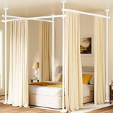 BONPALLY Room Divider Curtain Rod for Wide Space Room Separation, 28-171inch(W) 4-10ft(H) Adjustable No Drilling Tension Curtain Rods, Heavy Duty Temporary Privacy Wall Divider, White Bonpally