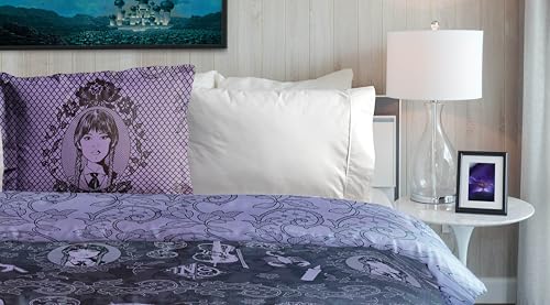Jay Franco Kids Duvet Cover Set with Sham & Pillowcase – Ultra-Soft Linen Feel Bedding for Room Decor, Cover ONLY Comforter NOT Included, Purple - Wednesday, 2 Piece Twin Jay Franco