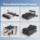 OhGeni 14 Inch Cooling Queen Size Mattress, Hybrid Gel-infused Memory Foam Bed Mattresses in a Box, Medium Feel Cool Top Fabric,Individual Pocket Spring, 3-Zone design & Reinforced Edge Support, Black OhGeni