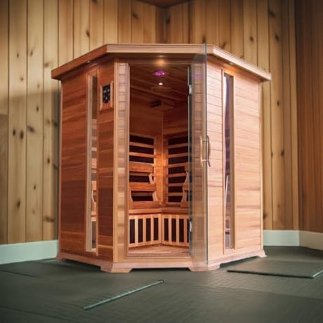 Sunray Bristol Bay 4 Person Infrared Corner Cedar Sauna Sunray