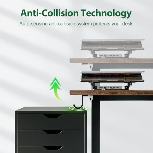 Agilestic Electric Standing Desk, Large 63 x 24 Inches Height Adjustable Desk, Sit Stand up Desk for Work Office Home, Splice Board, Rustic Brown Agilestic