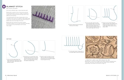 RSN Stitch Bank: 200 Essential Embroidery Stitches (Royal School of Needlework Guides) WoodArtSupply