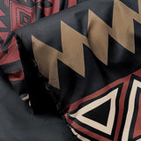 Tyrot Queen Comforter Set – 3 Piece Black Red Boho Aztec Bedding, Western Southwestern Style Comforter Sets, Soft Lightweight Comforter for All Seasons, 1 Comforter & 2 Pillow Shams Tyrot