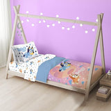 Jay Franco Bluey & Bingo Toddler Comforter Set - 4 Piece Bed Set Includes Sheet Set & Pillow Covers - Super Soft Clouds & Stars Kids Bedding Jay Franco