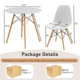 Tangkula Round Dining Table Set for 4, Modern Circle Kitchen Table & 4 Chairs with Ergonomic Seats and Solid Wood Legs, 5-Piece Dining Room Set for Small Spaces, Kitchen, Living Room Tangkula