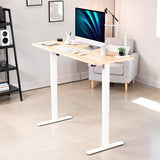 VIVO Electric 60 x 24 inch Stand Up Desk, Height Adjustable, Light Wood Top White Frame, Home and Office Furniture Sets, DESK-KIT-W06C VIVO