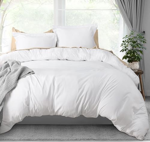 Utopia Bedding Duvet Cover Queen Size - 3 Piece with Zipper Closure - 1 Comforter Cover 90X90 Inches & 2 Pillow Shams 20X26 Inches (White) Comforter Not Included Utopia Bedding
