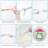 Louise Maelys Beginners Punch Needle kit,Embroidery Starter Kits for Adults,Rug Tool,Cross Stitch Including Handle Pen,Cloth,Hoop,Threads and Instruction-Mushroom Frog Pattern