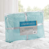 Comfort Spaces Vixie Reversible Comforter Set - Trendy Casual Geometric Quilted Cover, All Season Down Alternative Cozy Bedding, Matching Sham, Aqua/Gray, Full/Queen 3 piece Comfort Spaces