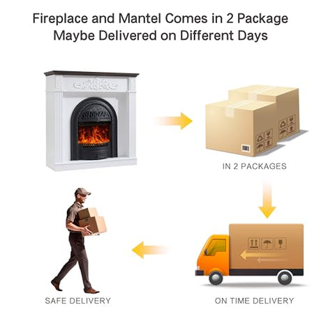 45" Electric Fireplace with Mantel, Electric Fireplace Heater, Fireplaces TV Stand w/Freestanding for TVs Up to 55", 30" Fireplaces Insert Entertainment Center with Realistic 3D Flame for Living Room LIDYUK
