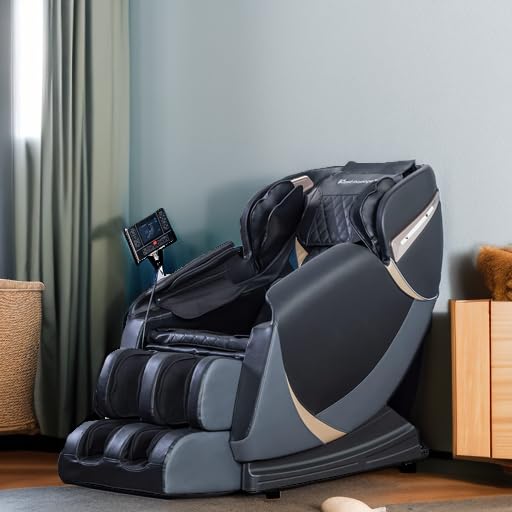 PayLessHere Full Body Shiatsu Massage Chair with Gravity, Air Massage System, Wormwood Therapy, and Bluetooth Speaker, Black PayLessHere