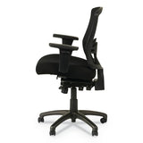 Alera Etros Series Petite Mid-Back Multifunction Mesh Chair, Black Alera