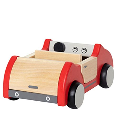 Hape Dollhouse Family Car | Wooden Dolls House Car Toy, Push Vehicle Accessory for Complete Doll House Furniture Set Red, L: 8.9, W: 3.5, H: 5.1 inch - WoodArtSupply