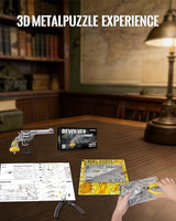 Piececool Metal Model Kits Revolver 3D Metal Puzzle for Adult Jigsaw Set Brain Teaser Best Gifts for Christmas