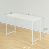 Cubiker Computer Desk, 47 inch Small Home Office Desk for Small Spaces, Modern Simple Style for Home, Office, Warm White Cubiker