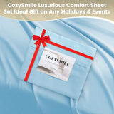 CozySmile Holtel Luxury Twin Sheet Set - 3 Piece Soft Microfiber Sheets for Twin Size Bed, 16" Deep Pocket Easy Care Wrinkle Free Cooling Bedding Sheet and Pillowcase Set, Sky Blue CozySmile