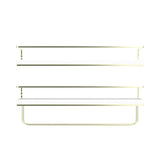 Shario White Floating Shelves - Set of 2, Wall Mounted Hanging Shelves with Golden Towel Rack, Decorative Storage Shelves for Bathroom, Kitchen, Living Room & Bedroom (White) Shario