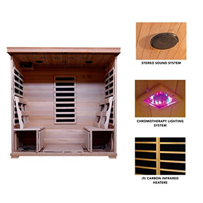 Radiant Saunas BSA2418 4-Person Hemlock Infrared Sauna