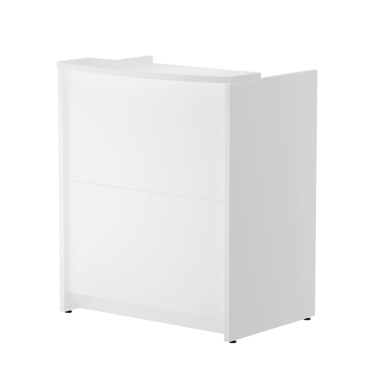 ALFA BUSINESS White Reception Desk, Front Desk for Small Office Spaces, Wooden Checkout Cash Counter for Lobby, Salon, Retail ALFA BUSINESS