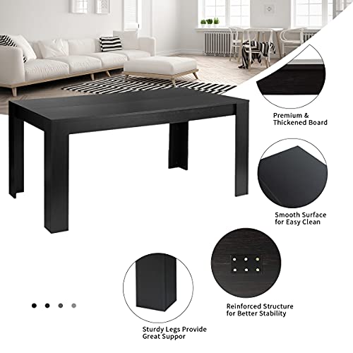 Giantex 5-Pieces Dining Table Set for 4, 63" Large Kitchen Table and 4 Fabric Dining Chairs with Padded Seat, High Backrest, Anti-Slip Foot Pad, Space-Saving Dinette Set for Restaurant Giantex