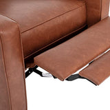 Flash Furniture Erza LeatherSoft Button Tufted Pushback Recliner, Mid-Century Modern Recliner Chair for Residential and Commercial Use, Cognac Brown Flash Furniture
