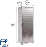 Heavy Duty Metal Storage Cabinet, Tall Garage Locker with Lock (24" W x 18" D x 66" H) Generic