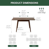 39’’-55’’ Oak Extendable Dining Table and Chairs Set of 4, Solid Wood Folding Kitchen Table, Mid Century Modern Dinner Table for Kitchen, Apartment, Living Room (Walnut 39''-55''+4 Cushion Chairs) Wayshome