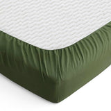 ATLINIA 100% Linen Fitted Sheet Mattress Cover - 1 Piece Stone Washed 15 Inch Deep Pocket Made from French Pure Flax Breathable Farmhouse Bedding(Green,King) ATLINIA