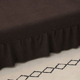 Stretch Armless Futon Cover with Skirt Knitted Jacquard Futon Sofa Bed Cover Machine Washable Futon Couch Cover Futon Sofa Cover Furniture Bed Protector with Elastic Bottom for Kids,Pets(Coffee) HFCNMY