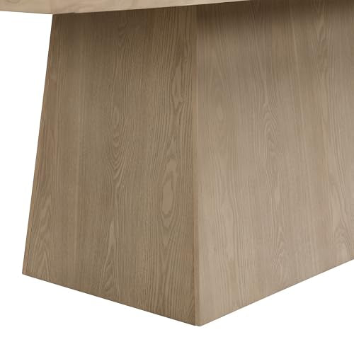 Christopher Knight Home Coadz 82 inch Wooden Dining Table, Modern Rectangular Kitchen Dinner Table for 6-8 People, Pedestal Wooden Dining Furniture for Kitchen Office Conference Room, Light Natural Christopher Knight Home