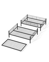 Mixcous Full XL Over Queen Bunk Bed with Trundle, Heavy-Duty Metal Bunk Bed w/Full-Length Guardrail & EVA Padded Ladder, Convertible to 3 Separate Beds for Adults, Teens, Noise-Free, Black Mixcous