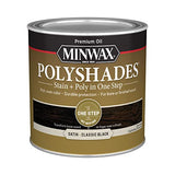 Minwax PolyShades Wood Stain + Polyurethane Finish – ½ Pint, Classic Black, Satin Minwax