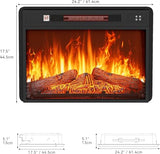 YITAHOME 24" Electric Fireplace Insert, Fireplace Heaters with Log Set, Remote Control with Timer Control, Adjustable Temperature & 3 Flame Brightness, 1400W (24.2" W x 17.5" H) YITAHOME