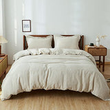 Simple&Opulence 100% Linen Duvet Cover Set, 3 PCS Natural French Flax Duvet Cover King Size, Breathable Soft Comfy Bedding Comforter Cover with 2 Pillowcases(Linen, 104"x92") Simple&Opulence